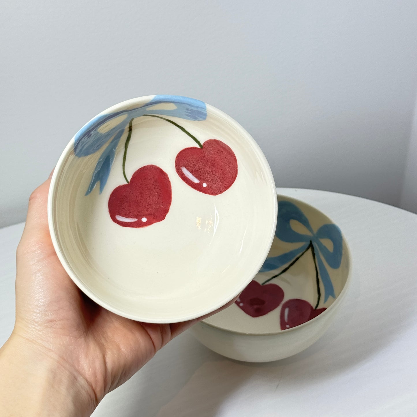 Cherry ribbon bowl